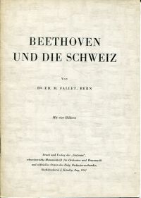 Fallet, Beethoven und die Schweiz. (Umschlag)