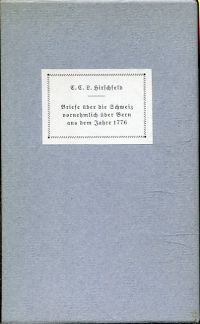 Hirschfeld, Briefe über die Schweiz, vornehmlich über Bern, aus dem Jahre 1776. (Umschlag)