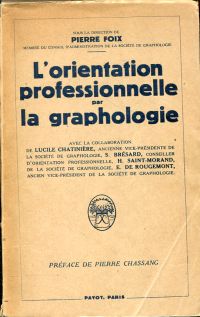 Foix, L'orientation professionnelle par la graphologie. (Umschlag)