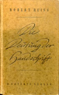 Heiss, Die Deutung der Handschrift. (Umschlag)