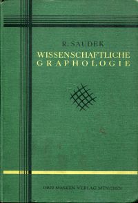 Saudek, Wissenschaftliche Graphologie. (Umschlag)