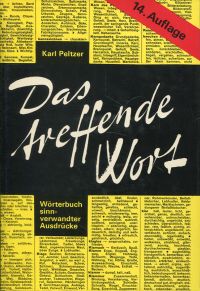 Peltzer, Das treffende Wort. (Umschlag)