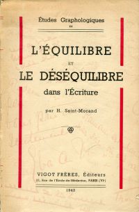 Saint-Morand, L'équilibre et le déséquilibre dans l'écriture. (Umschlag)