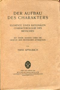Apfelbach, Der Aufbau des Charakters. (Umschlag)