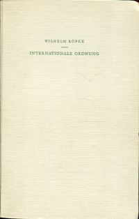 Röpke, Internationale Ordnung. (Umschlag)