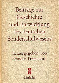 Lesemann, Beiträge zur Geschichte und Entwicklung des deutschen Sonderschulwesen (Umschlag)