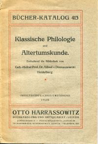 Klassische Philologie und Altertumskunde. (Umschlag)