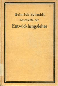 Schmidt, Geschichte der Entwicklungslehre. (Umschlag)