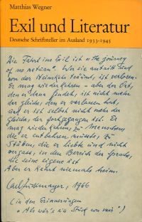 Wegner, Exil und Literatur. (Umschlag)