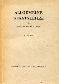 Laun, Studienbehelf zur allgemeinen Staatslehre. (Umschlag)