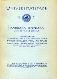 Marxismus-Leninismus , Geschichte und Gestalt. (Umschlag)