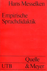 Messelken, Empirische Sprachdidaktik. (Umschlag)