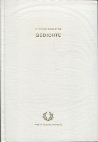 Schlayer, Gedichte. (Umschlag)