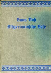 Voss, Altgermanische Lese. (Umschlag)