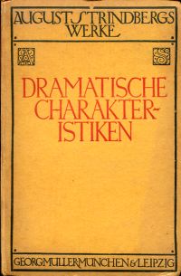 Strindberg, Dramatische Charakteristiken. (Umschlag)