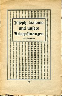 Barnabas (d.i. Theophil Christen): Joseph, Salomo und unsere Kriegsfinanzen. (Umschlag)
