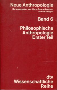 Gadamer, Philosophische Anthropologie. (Umschlag)