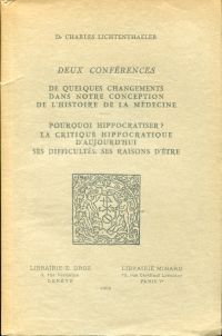 Lichtenthaeler, Deux conférences. (Umschlag)