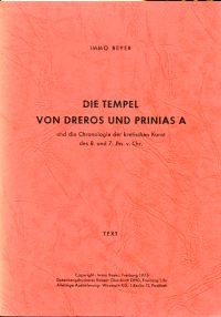 Beyer, Die Tempel von Dreros und Prinias A und die Chronologie der kretischen Ku (Umschlag)