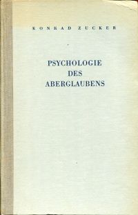 Zucker, Psychologie des Aberglaubens. (Umschlag)