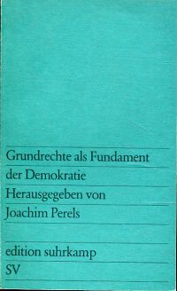 Perels, Grundrechte als Fundament der Demokratie. (Umschlag)