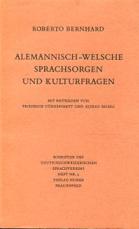 Bernhard, Alemannisch-welsche Sprachsorgen und Kulturfragen. (Umschlag)