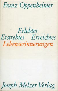 Oppenheimer, Erlebtes, Erstrebtes, Erreichtes. (Umschlag)