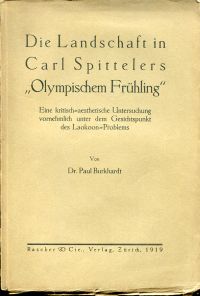 Burkhardt, Die Landschaft in Carl Spittelers "Olympischer Frühling". (Umschlag)