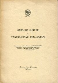 Martino, Mercato Comune e l'unificazione dell' Europa. (Umschlag)