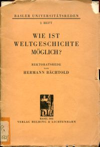 Bächtold, Wie ist Weltgeschichte möglich? (Umschlag)