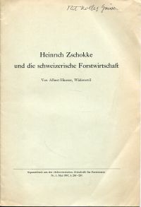 Hauser, Heinrich Zschokke und die schweizerische Forstwirtschaft. (Umschlag)