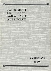 Jahrbuch des Schweizer Alpenclub, 55. Jahrgang 1920. (Umschlag)