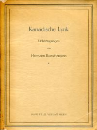 Boeschenstein, Kanadische Lyrik. (Umschlag)