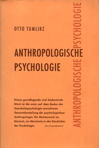 Tumlirz, Anthropologische Psychologie. (Umschlag)
