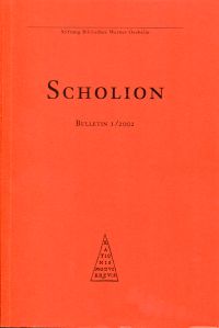 Scholion. Bulletin 1/2002. (Umschlag)