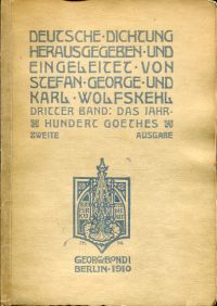 George, Deutsche Dichtung, Dritter Band: Das Jahrhundert Geothes. (Umschlag)