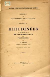 André, Hirudinées avec un appendice sur les Branchiobde (Umschlag)