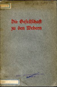 Zesiger, Die Gesellschaft zu den Webern. (Umschlag)