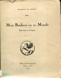 Stoutz, Mon bonheur en ce monde. (Umschlag)