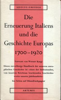 Omodeo, Die Erneuerung Italiens und die Geschichte Europas 1700 - 1920. (Umschlag)