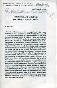Graeser, Aristotle and Aquinas on being as being true. (Umschlag)