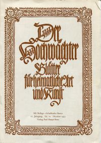 Juker, Aus der Geschichte des Theaters in Bern. (Umschlag)