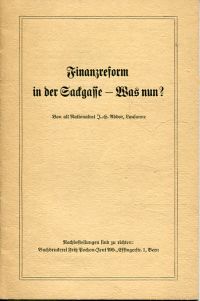 Addor, Finanzreform in der Sackgasse - Was nun? (Umschlag)