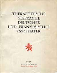 Therapeutische Gespräche deutscher und französischer Psychiater. (Umschlag)
