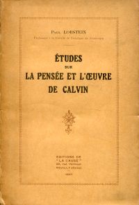 Lobstein, Etudes sur la pensée et l'oeuvre de Calvin. (Umschlag)