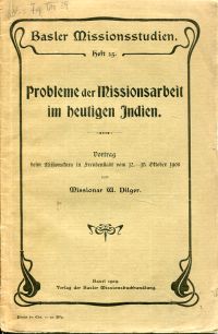 Dilger, Probleme der Missionsarbeit im heutigen Indien. (Umschlag)