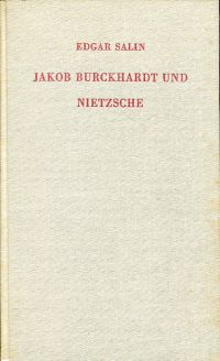 Salin, Jakob Burckhardt und Nietzsche. (Umschlag)