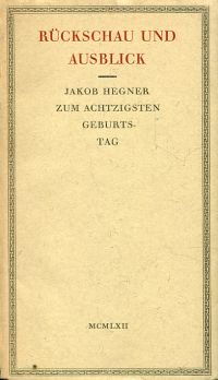 Rückschau und Ausblick. (Umschlag)