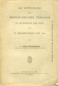 Pfleiderer, Die Entwicklung der protestantischen Theologie in Deutschland seit K (Umschlag)