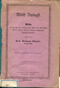 Vögelin, Ulrich Zwingli. (Umschlag)